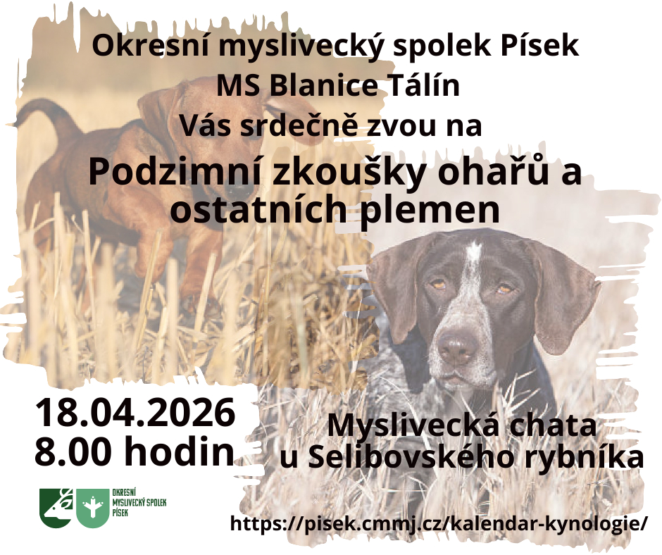 Podzimní zkoušky ohařů a ostatních plemen 18.04.2026