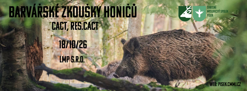 Barvářské zkoušky honičů 18.10.2026